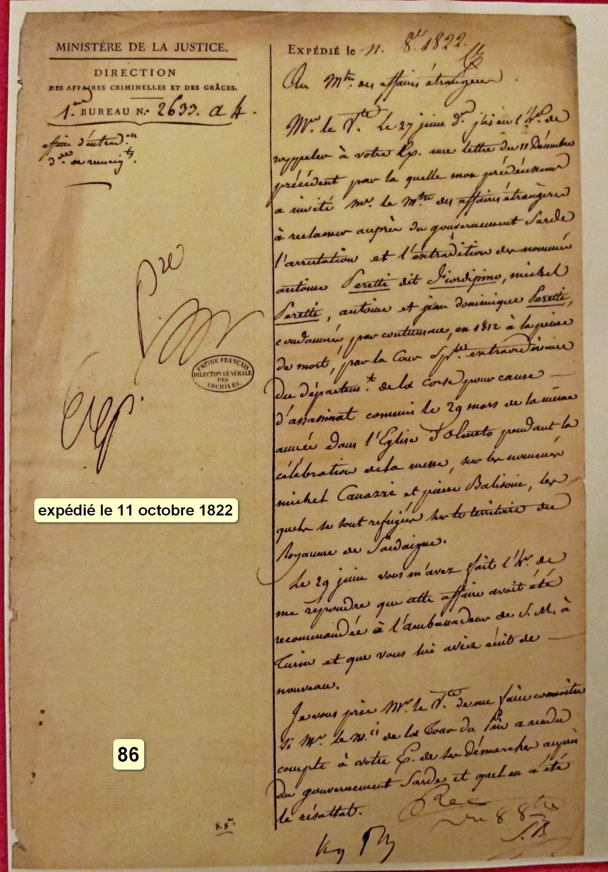 Olmeto meurtre messe pascale 86