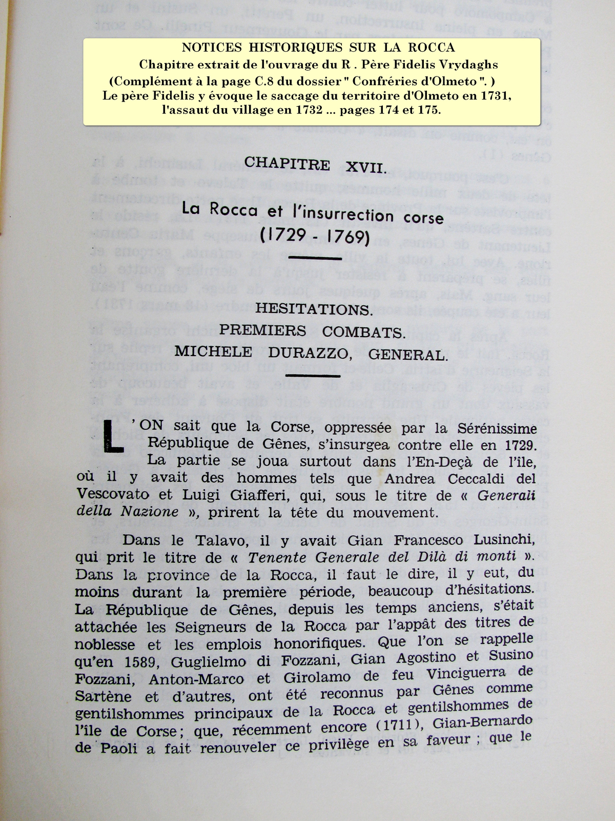 Notice historique sur la Rocca 1