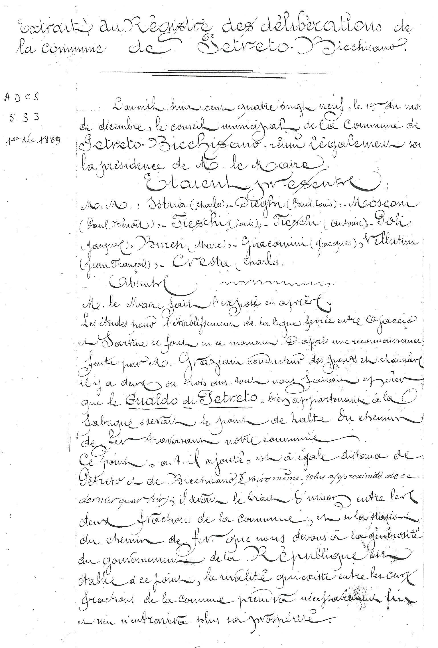 Extrait du registre des délibérations page 1